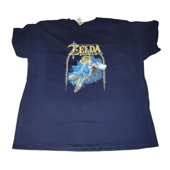 The Legend Of Zelda Breath Of The Wild T-Shirt Blue Adult XL Nintendo Video Game - Picture 1 of 3